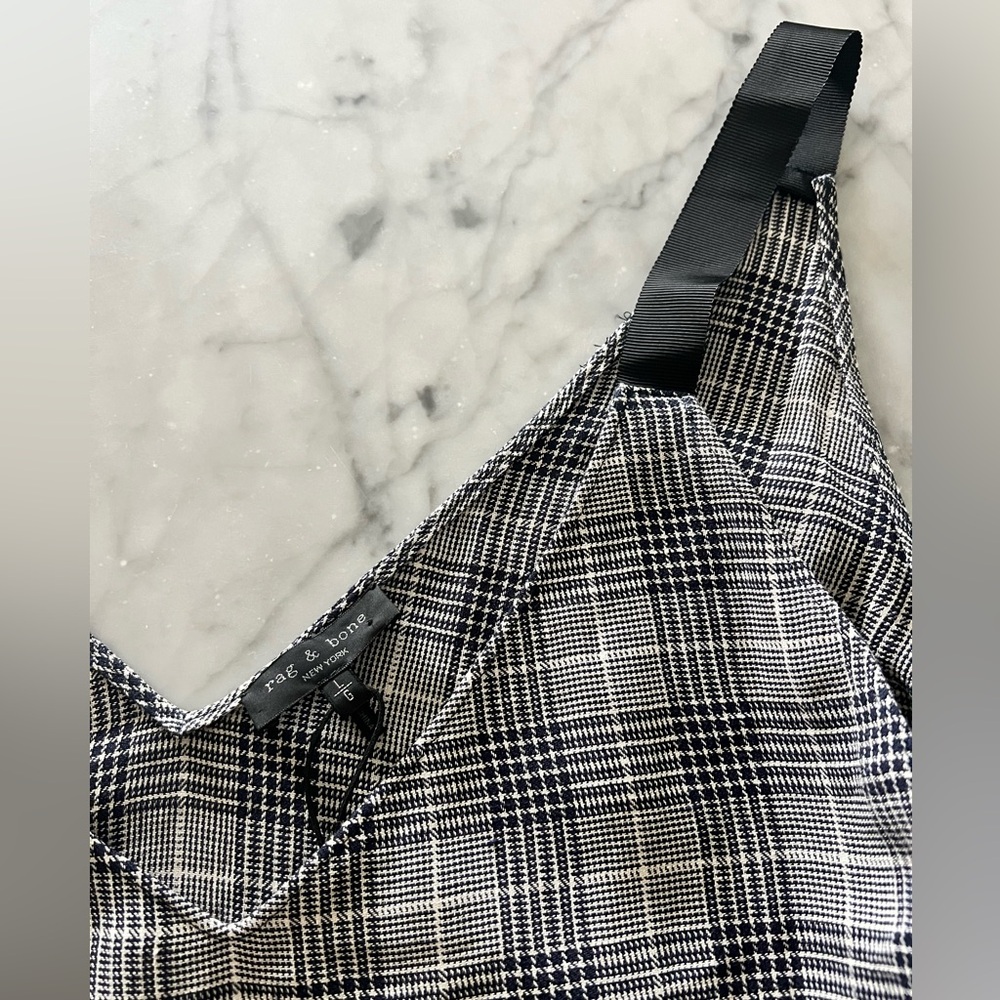 rag & bone Black and White Plaid Midi Dress